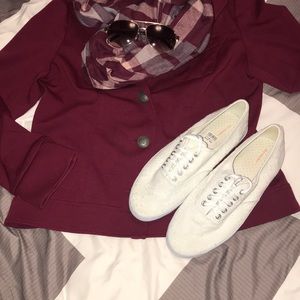 City sneaks.  White Lacey tennis shoes.